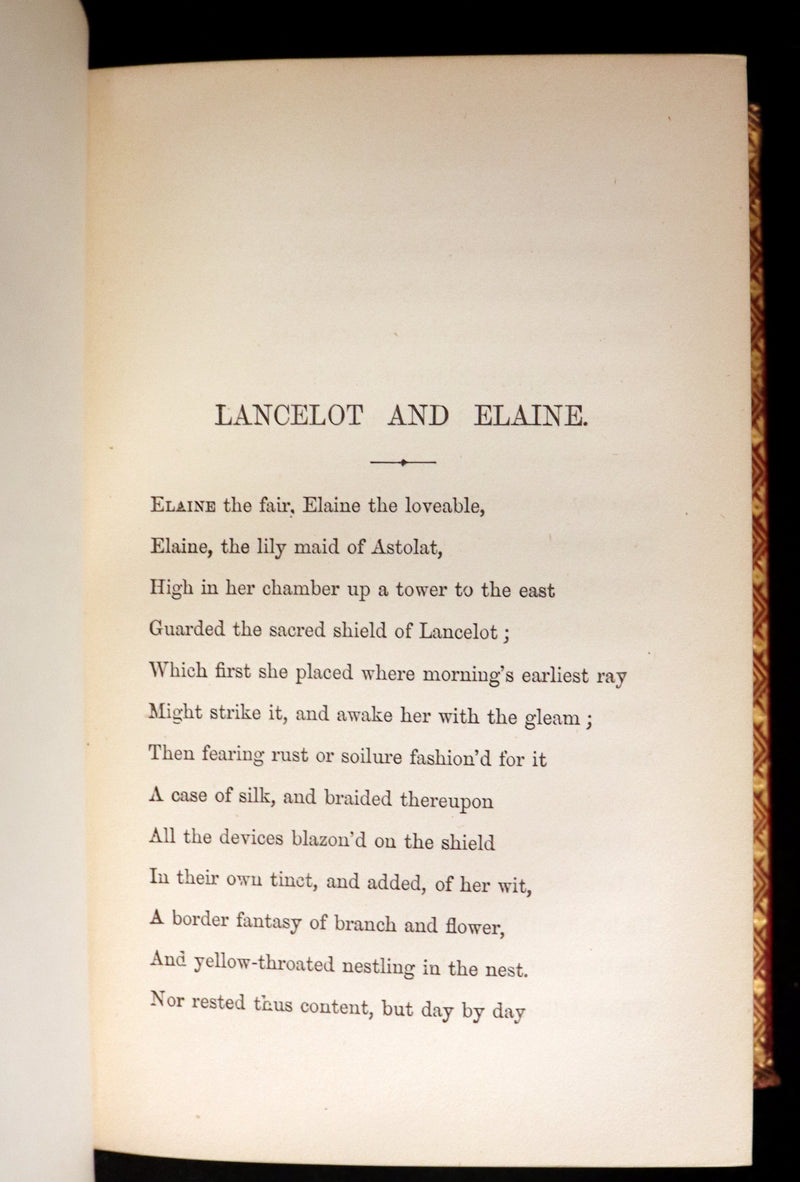 1878 Rare Book in a beautiful binding - Legend of King Arthur - IDYLLS OF THE KING by Alfred Tennyson.