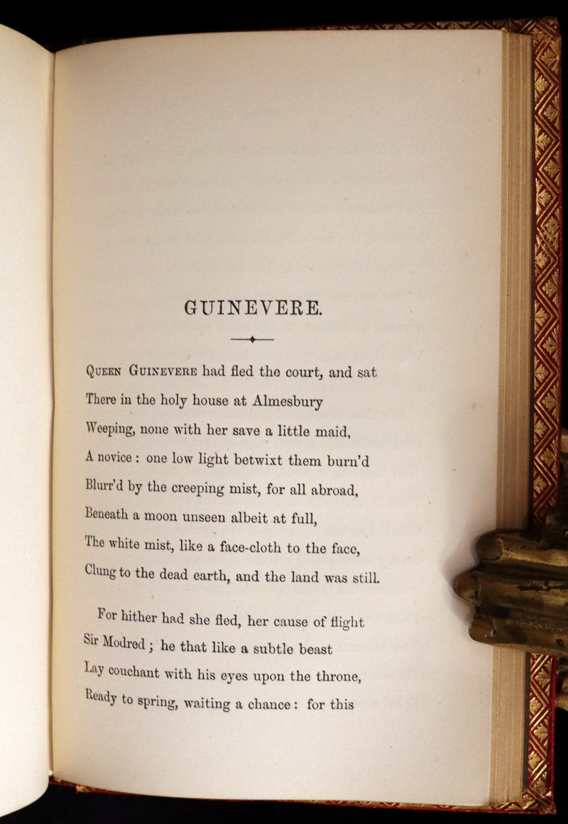 1878 Rare Book in a beautiful binding - Legend of King Arthur - IDYLLS OF THE KING by Alfred Tennyson.