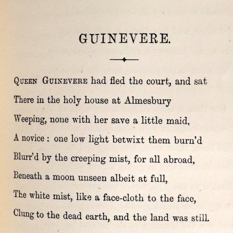1878 Rare Book in a beautiful binding - Legend of King Arthur - IDYLLS OF THE KING by Alfred Tennyson.