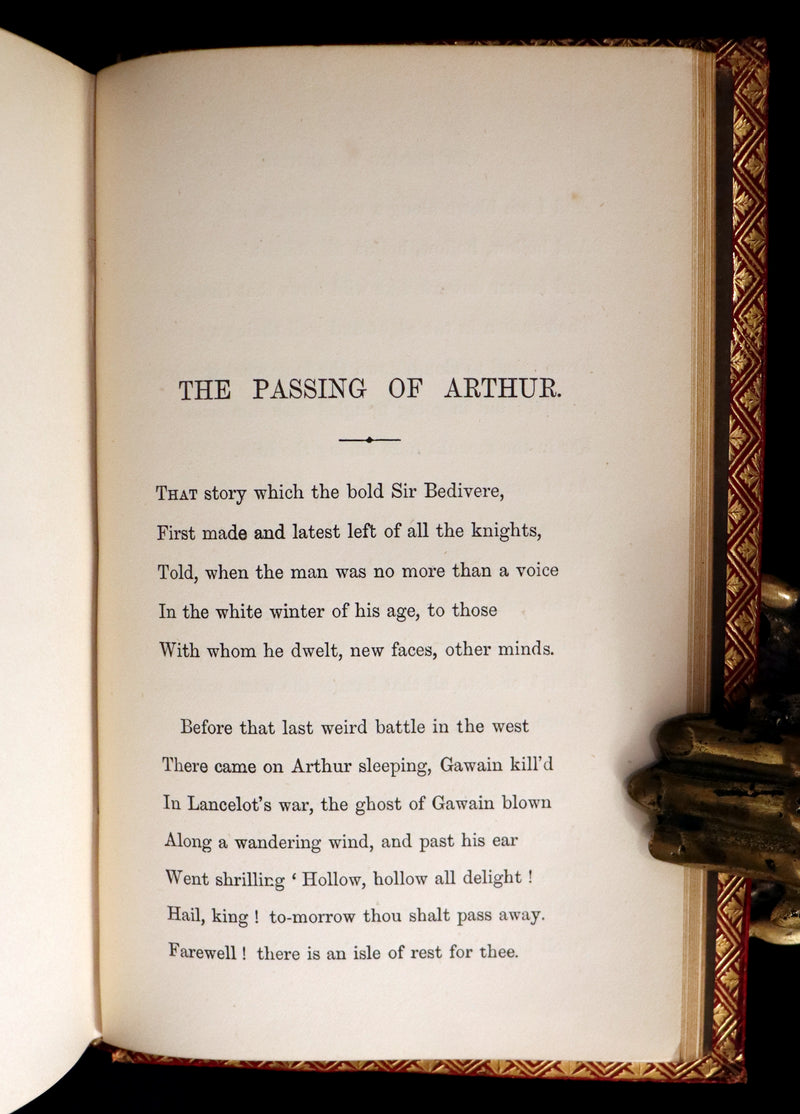 1878 Rare Book in a beautiful binding - Legend of King Arthur - IDYLLS OF THE KING by Alfred Tennyson.