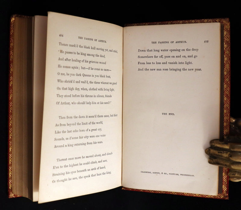 1878 Rare Book in a beautiful binding - Legend of King Arthur - IDYLLS OF THE KING by Alfred Tennyson.