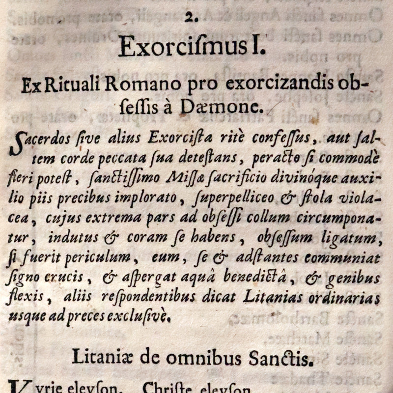 1744 Rare Latin Book in a beautiful vellum binding - EXORCISM & Benediction Manual - Locupletissimus Thesaurus continens Benedictiones, Conjurationes, Exorcismos, Absolutiones, ...