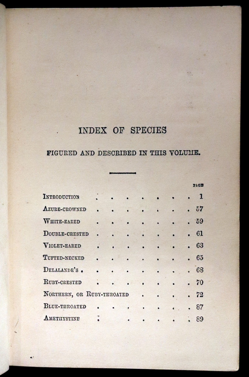 1856 Scarce Ornithology Book ~ HUMMING BIRDS described & Color Illustrated. By Henry Gardiner Adams.