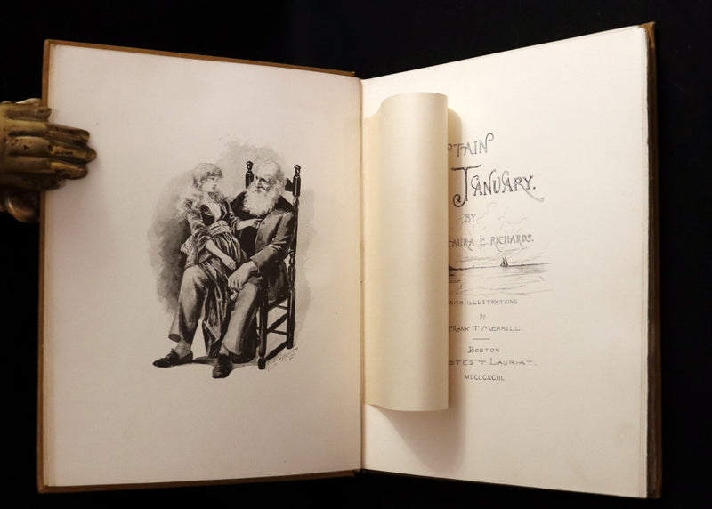 1893 Rare Victorian Book - CAPTAIN JANUARY, Lighthouse Keeper and His Little Girl by Laura E. Richards. Illustrated.