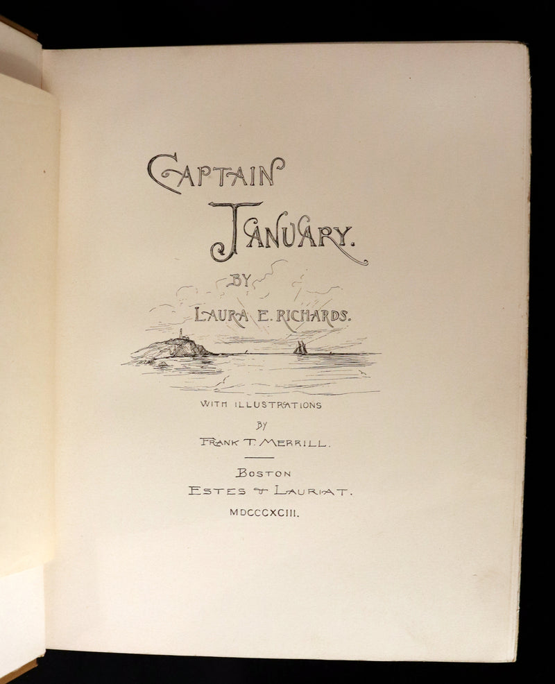 1893 Rare Victorian Book - CAPTAIN JANUARY, Lighthouse Keeper and His Little Girl by Laura E. Richards. Illustrated.