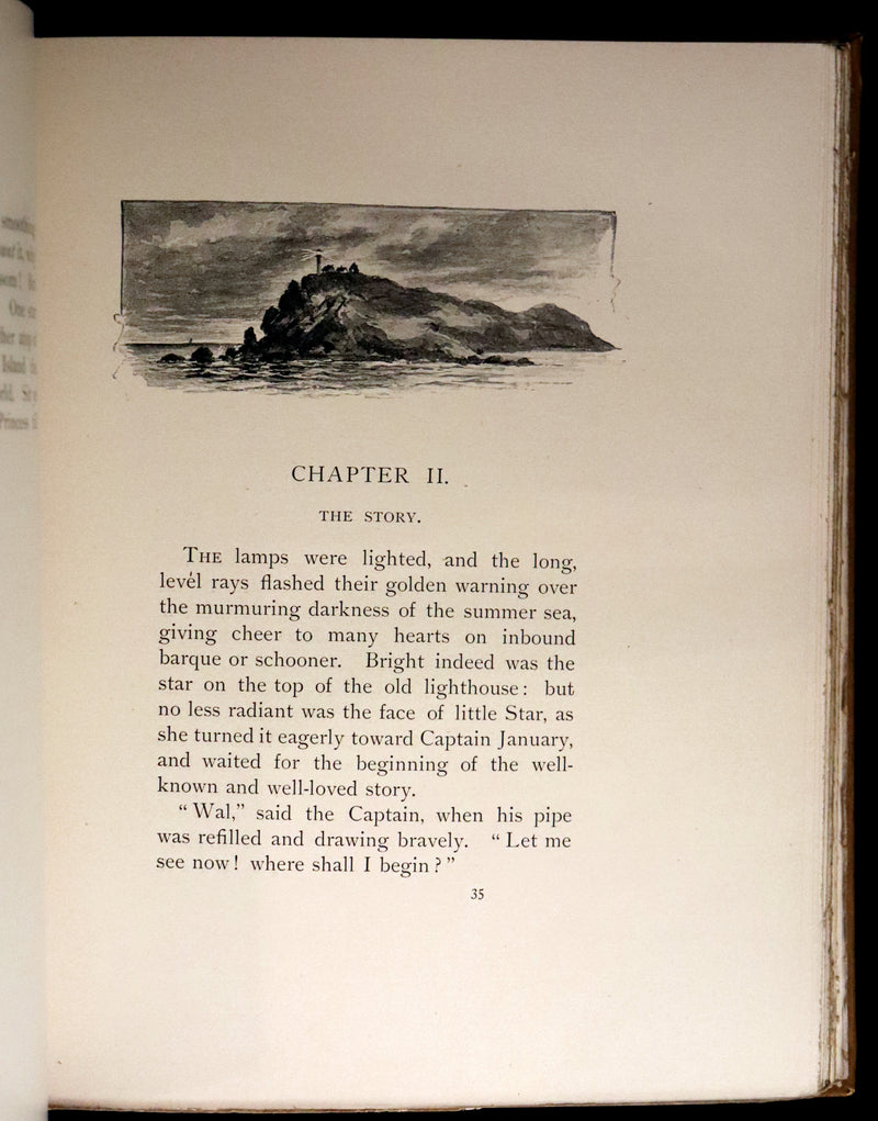 1893 Rare Victorian Book - CAPTAIN JANUARY, Lighthouse Keeper and His Little Girl by Laura E. Richards. Illustrated.