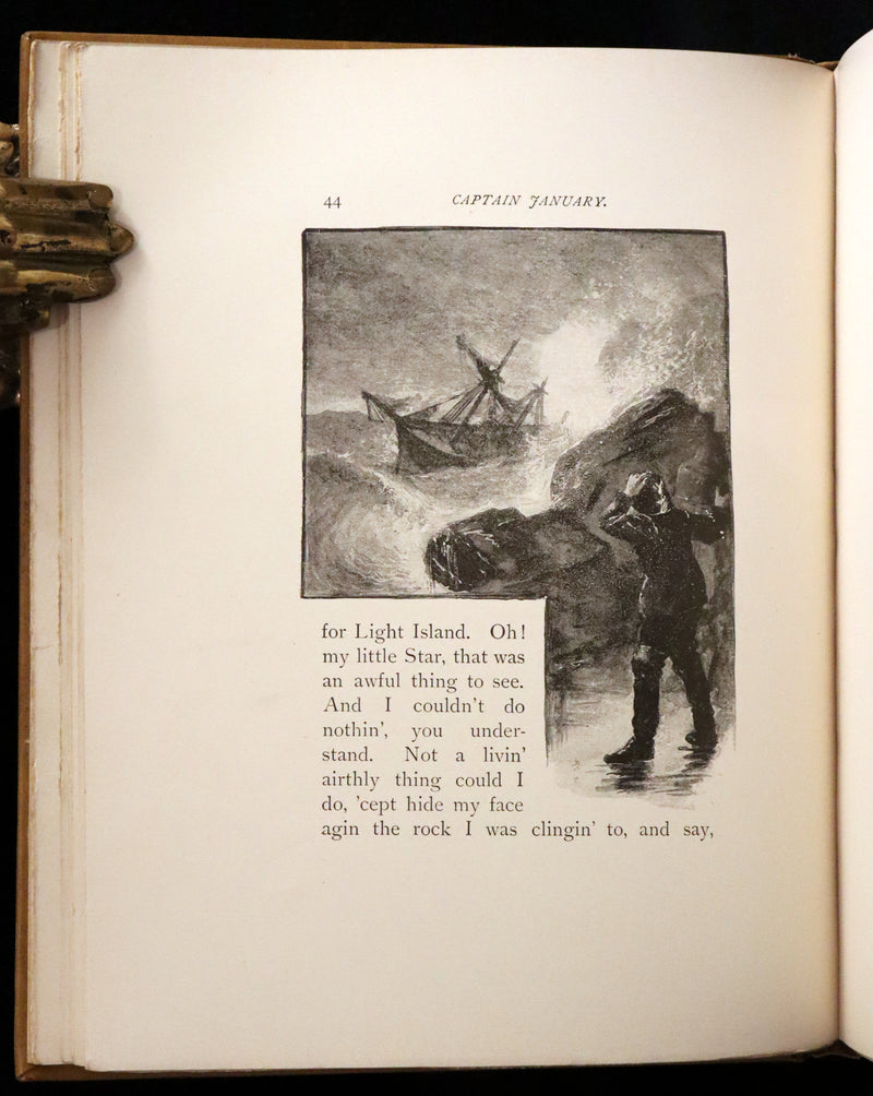 1893 Rare Victorian Book - CAPTAIN JANUARY, Lighthouse Keeper and His Little Girl by Laura E. Richards. Illustrated.