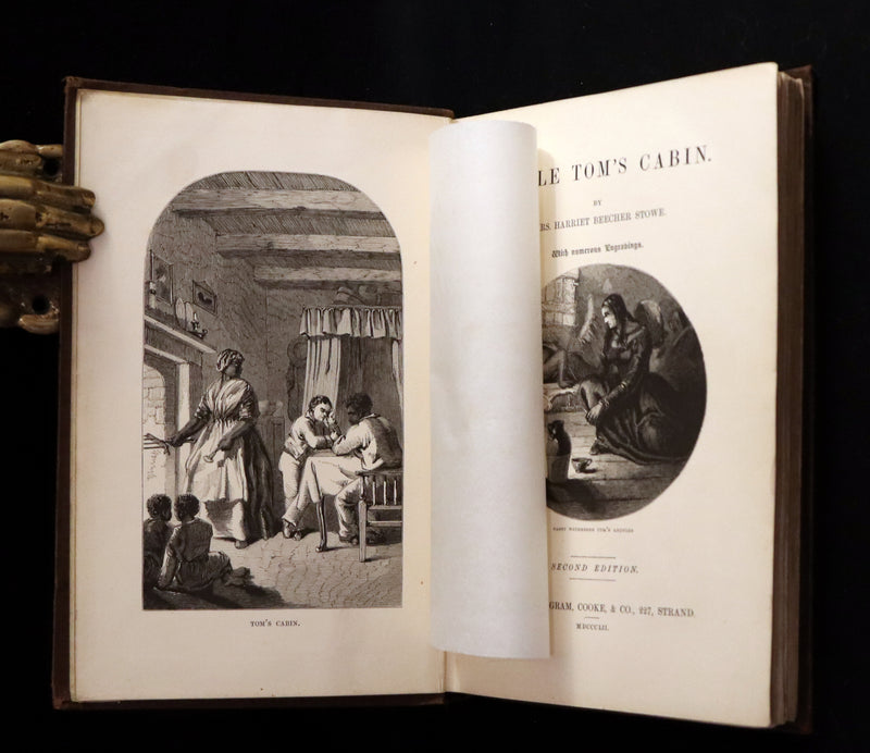 1852 Rare Second Edition ~ Uncle Tom's Cabin by Harriet Beecher Stowe. Illustrated.