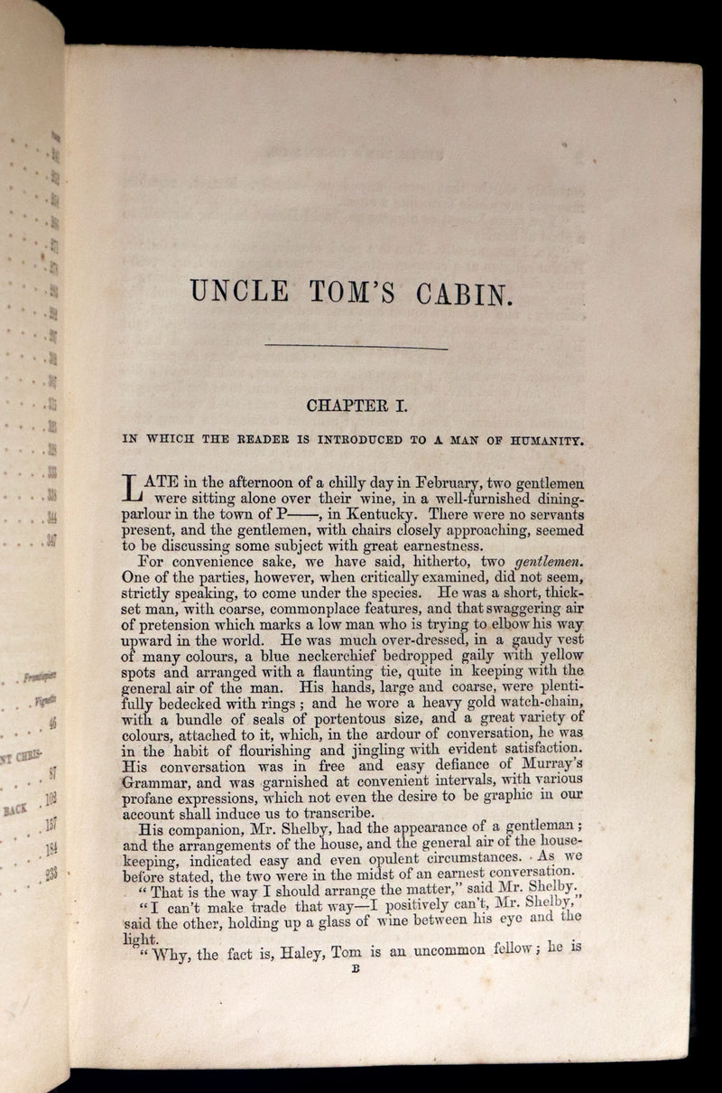 1852 Rare Second Edition ~ Uncle Tom's Cabin by Harriet Beecher Stowe. Illustrated.