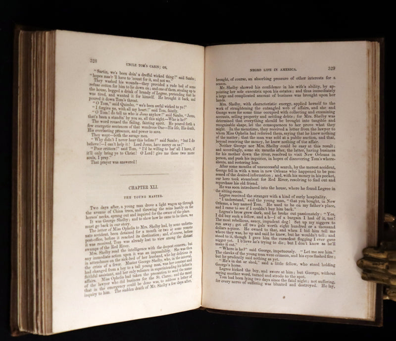 1852 Rare Second Edition ~ Uncle Tom's Cabin by Harriet Beecher Stowe. Illustrated.