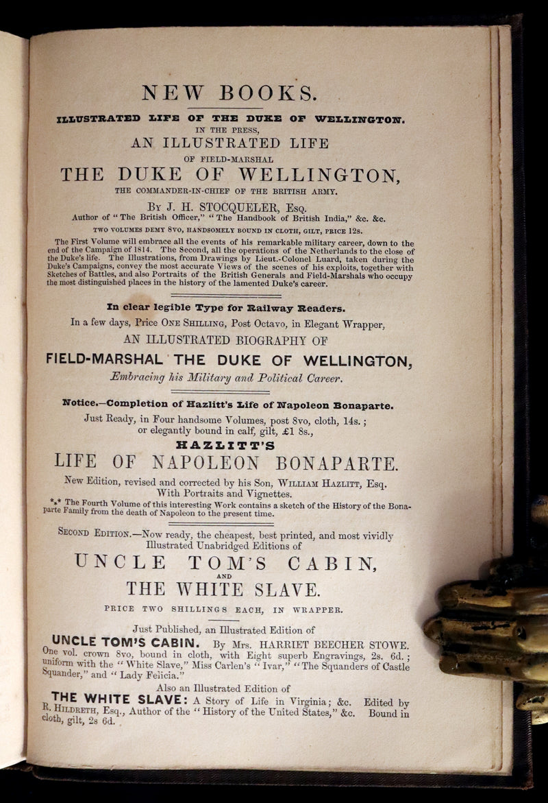 1852 Rare Second Edition ~ Uncle Tom's Cabin by Harriet Beecher Stowe. Illustrated.