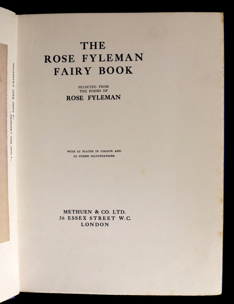 1923 Rare First Edition - The Rose Fyleman Fairy Book Illustrated by Hilda T. Miller.