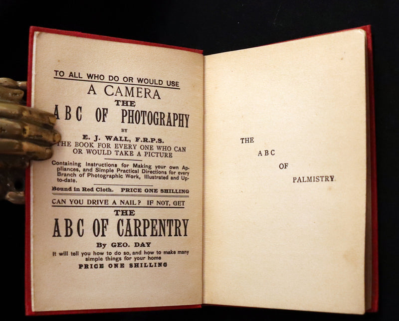 1890 Scarce Book - Character and Fortune Revealed. The ABC Guide to PALMISTRY by Paul Bello.