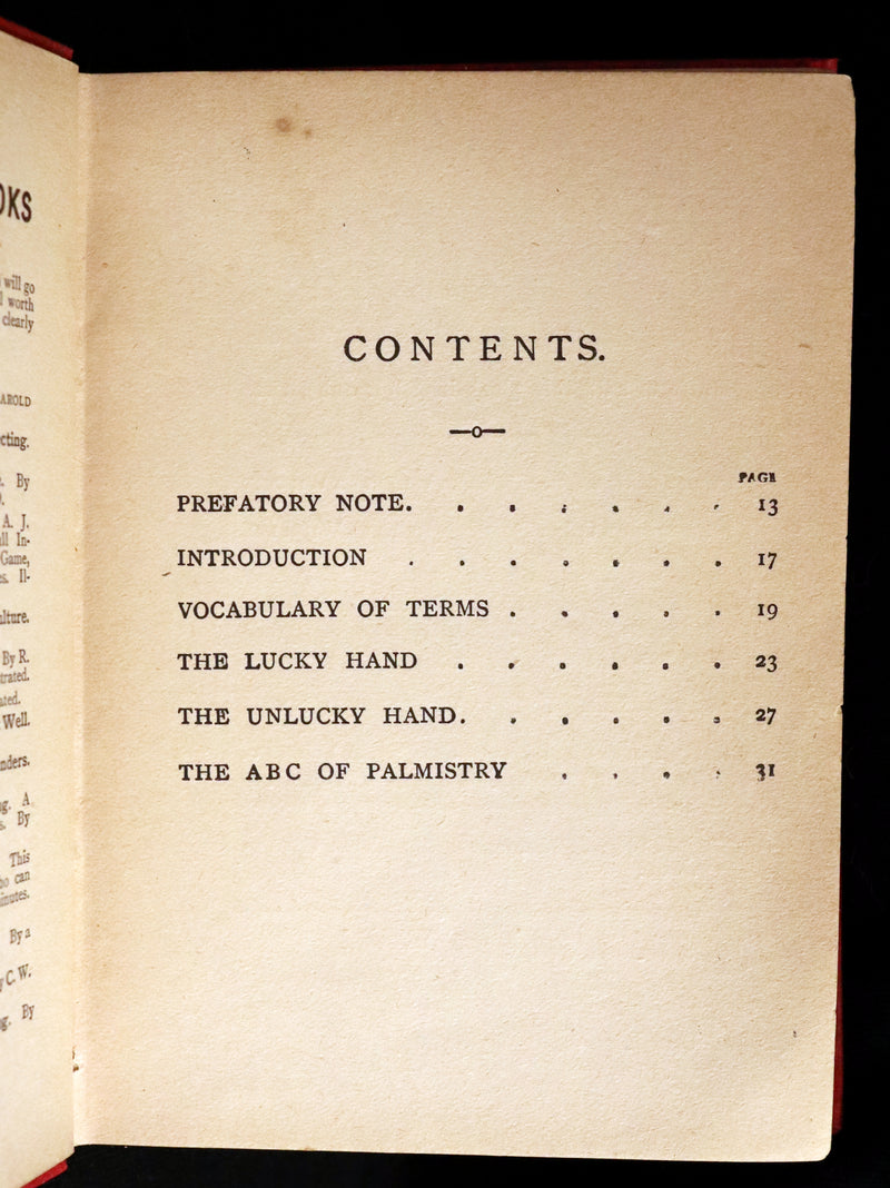 1890 Scarce Book - Character and Fortune Revealed. The ABC Guide to PALMISTRY by Paul Bello.
