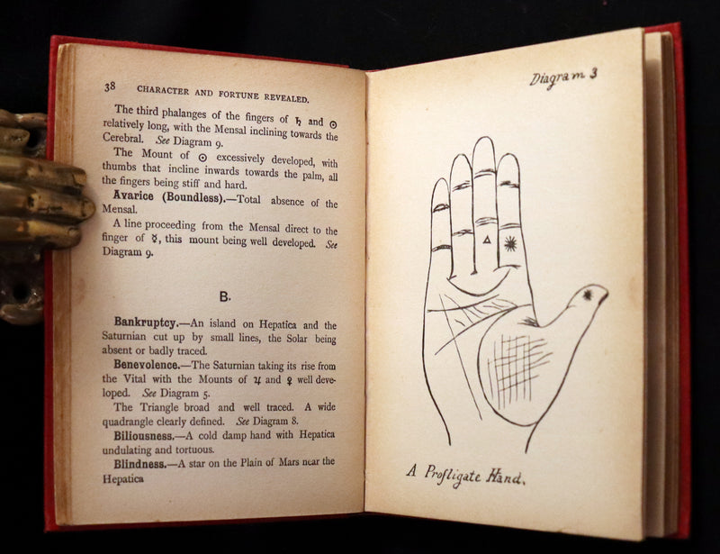 1890 Scarce Book - Character and Fortune Revealed. The ABC Guide to PALMISTRY by Paul Bello.