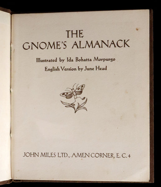 1936 Scarce First Edition - THE GNOME'S ALMANACK by Ida Bohatta translated by June Head.