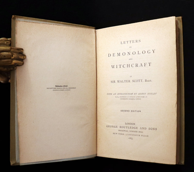 1885 Rare Edition  - Demonology and Witchcraft - WITCHES & FAIRIES by Sir Walter Scott.