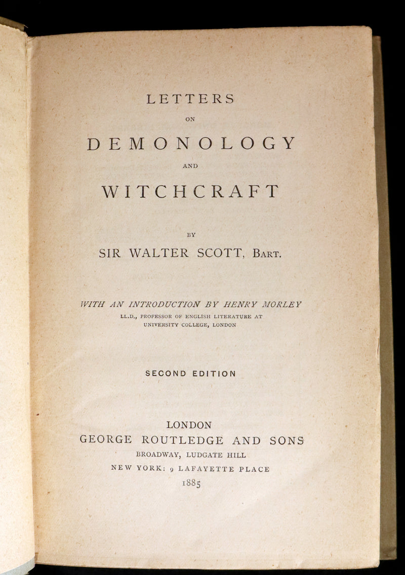 1885 Rare Edition  - Demonology and Witchcraft - WITCHES & FAIRIES by Sir Walter Scott.