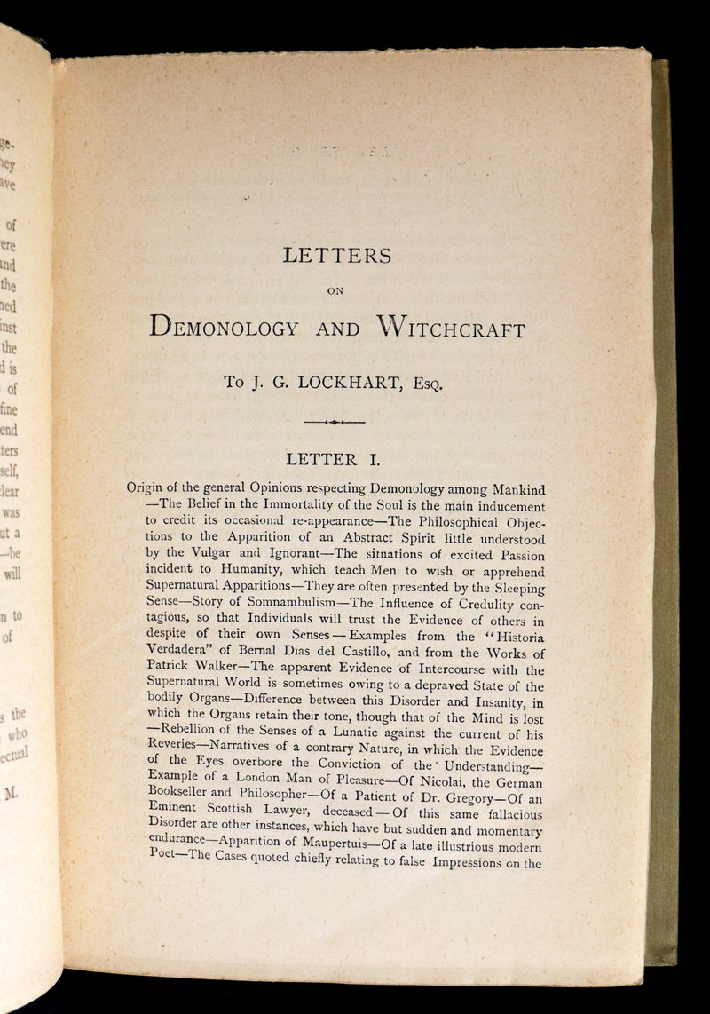 1885 Rare Edition  - Demonology and Witchcraft - WITCHES & FAIRIES by Sir Walter Scott.