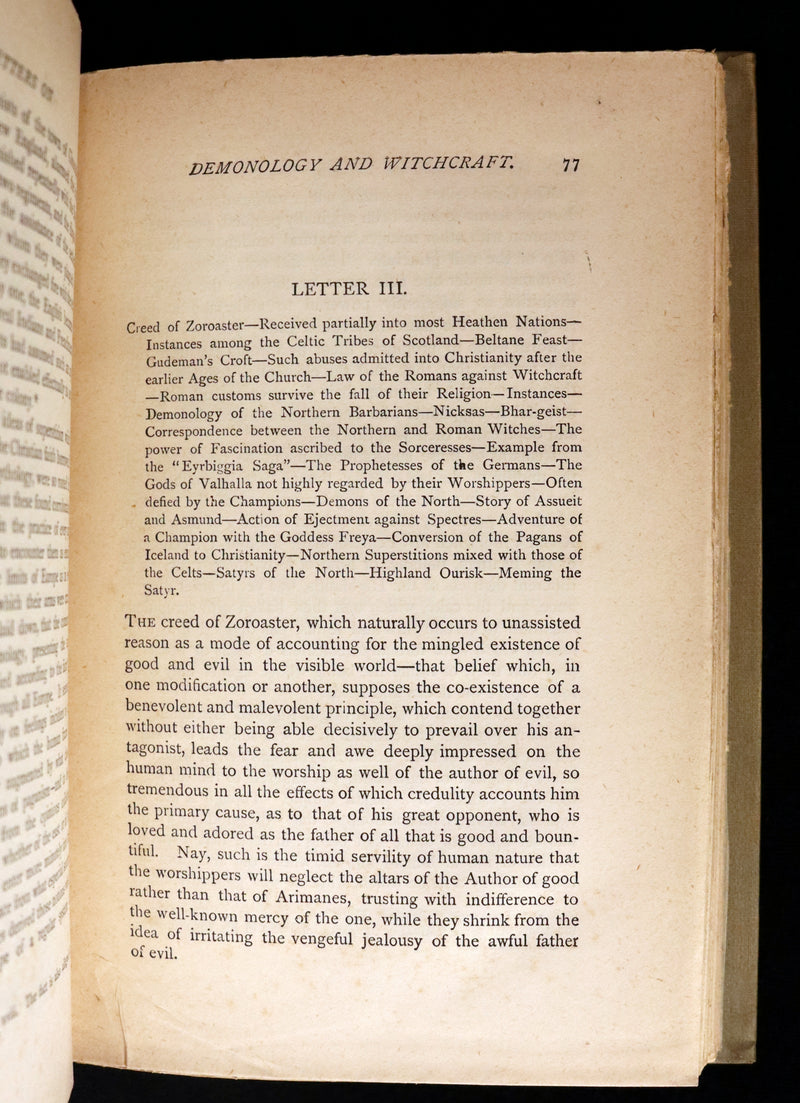 1885 Rare Edition  - Demonology and Witchcraft - WITCHES & FAIRIES by Sir Walter Scott.