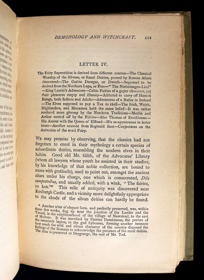 1885 Rare Edition  - Demonology and Witchcraft - WITCHES & FAIRIES by Sir Walter Scott.