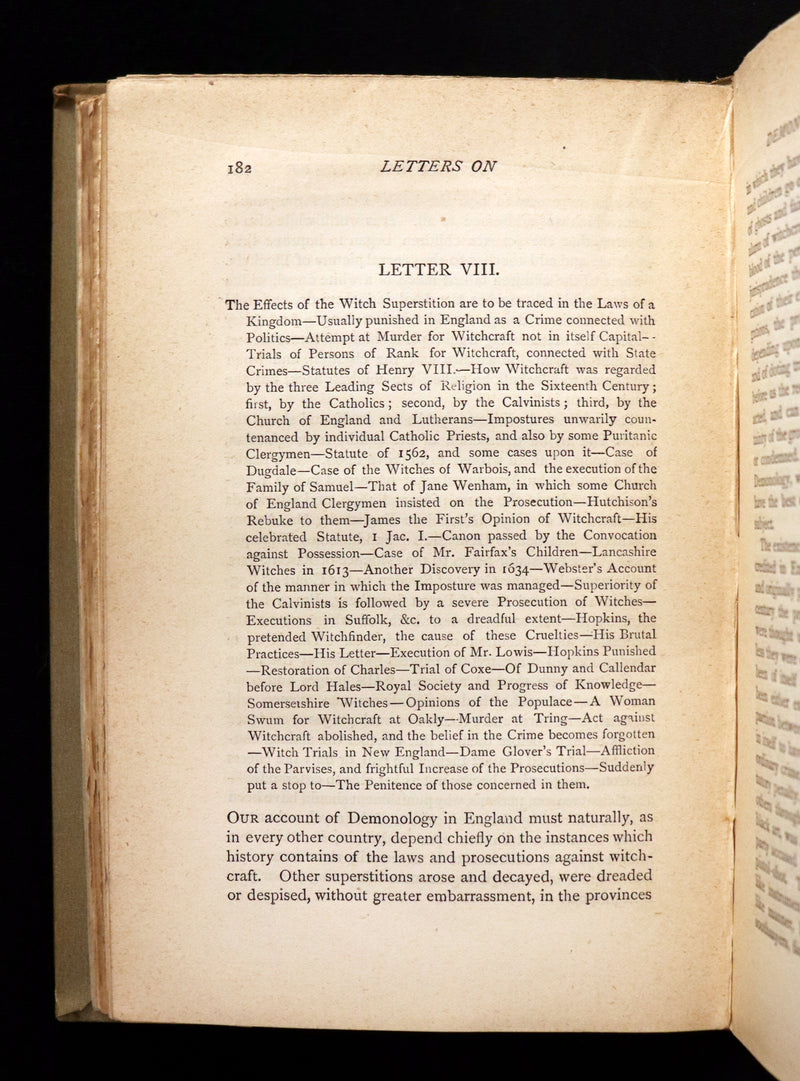 1885 Rare Edition  - Demonology and Witchcraft - WITCHES & FAIRIES by Sir Walter Scott.