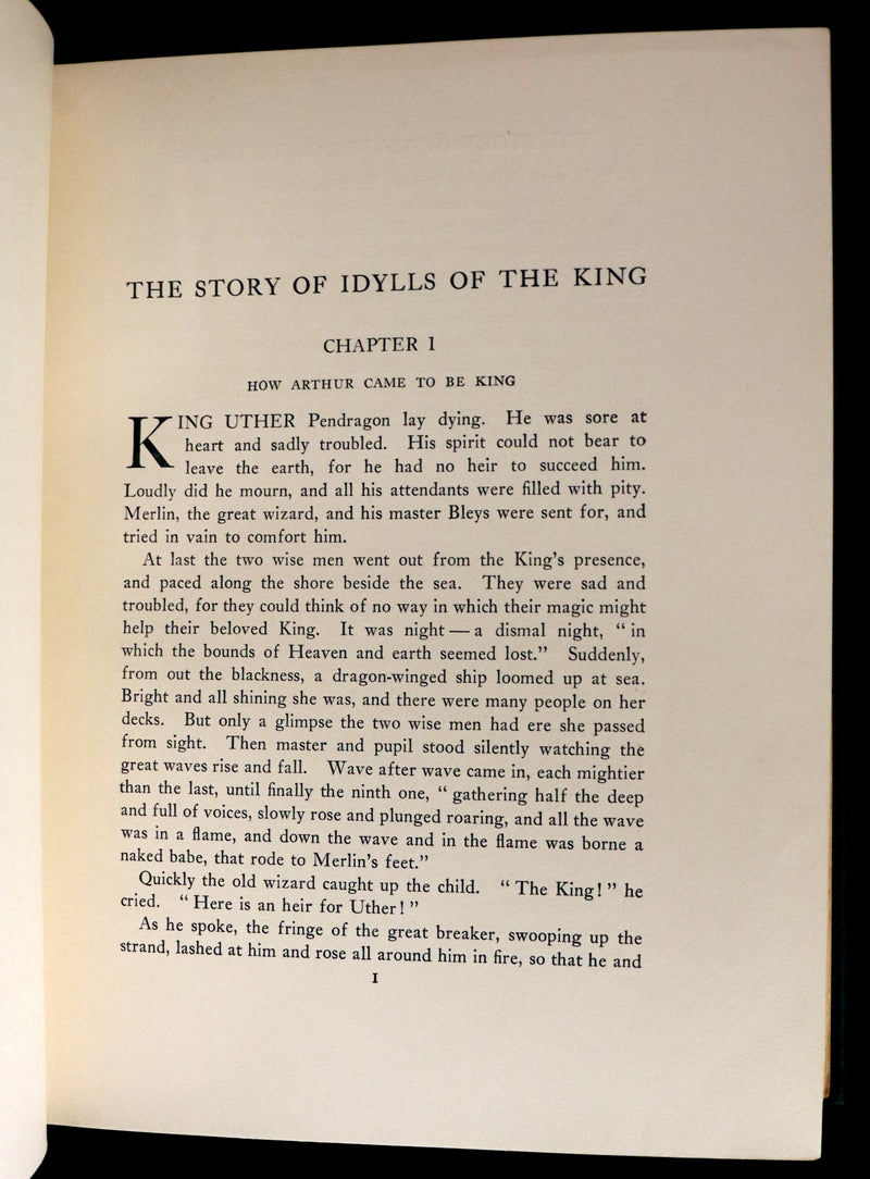 1912 First Illustrated Edition by Maria L. Kirk - Legend of King Arthur - Idylls of the King.