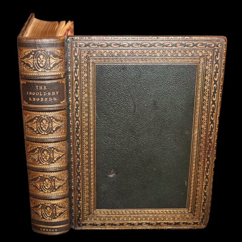 1874 Beautiful Morocco Binding - INGOLDSBY LEGENDS Illustrated by Cruikshank, Leech and Tenniel.