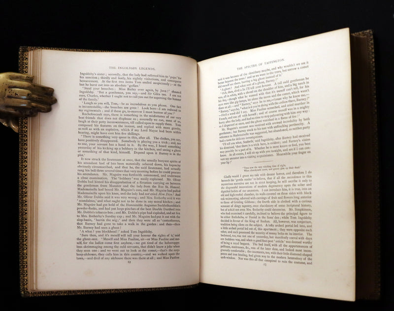 1874 Beautiful Morocco Binding - INGOLDSBY LEGENDS Illustrated by Cruikshank, Leech and Tenniel.