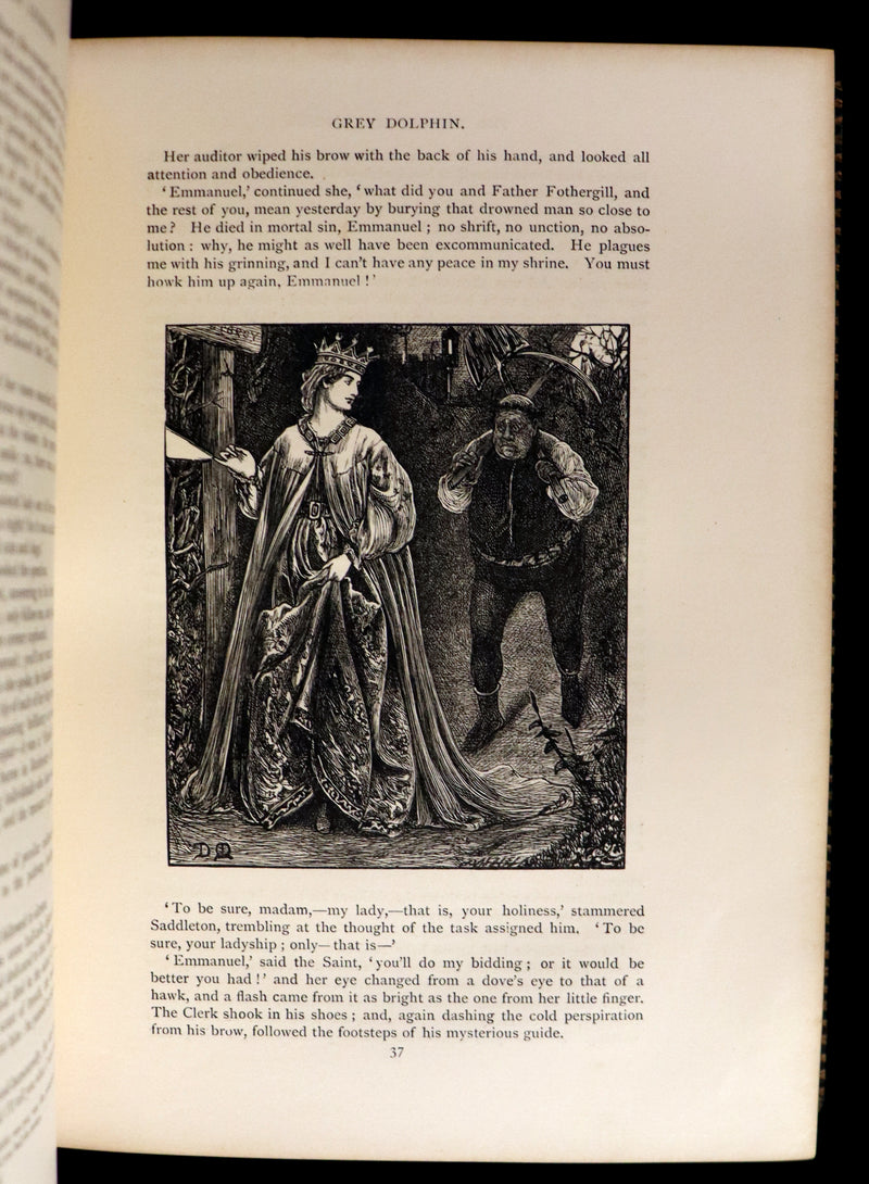 1874 Beautiful Morocco Binding - INGOLDSBY LEGENDS Illustrated by Cruikshank, Leech and Tenniel.