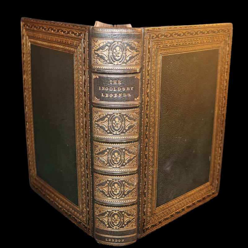 1874 Beautiful Morocco Binding - INGOLDSBY LEGENDS Illustrated by Cruikshank, Leech and Tenniel.
