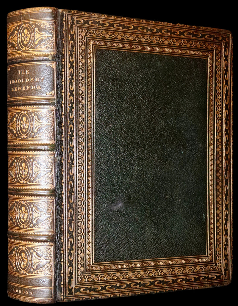 1874 Beautiful Morocco Binding - INGOLDSBY LEGENDS Illustrated by Cruikshank, Leech and Tenniel.