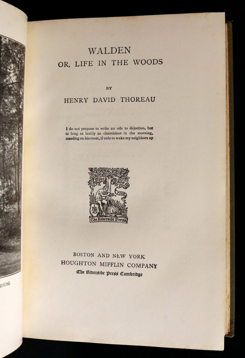 1893 Scarce Edition - WALDEN or, Life in the Woods by Henry David Thoreau with Photogravures.