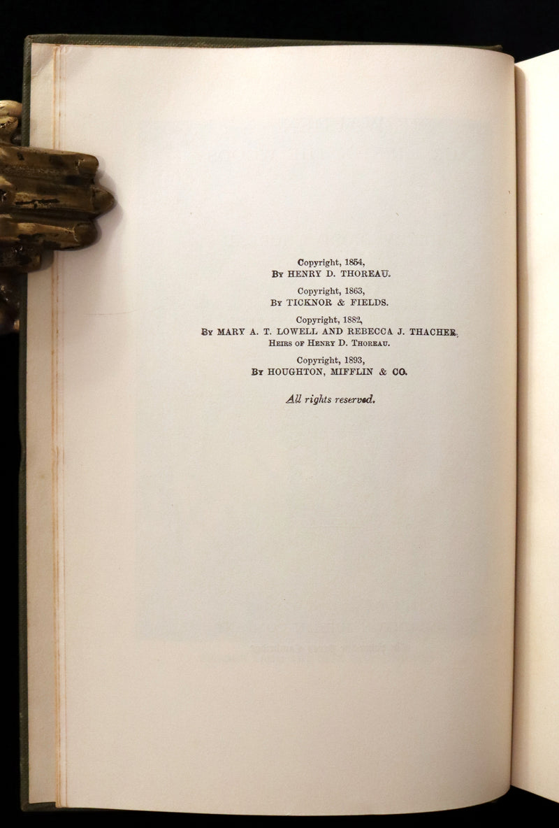 1893 Scarce Edition - WALDEN or, Life in the Woods by Henry David Thoreau with Photogravures.
