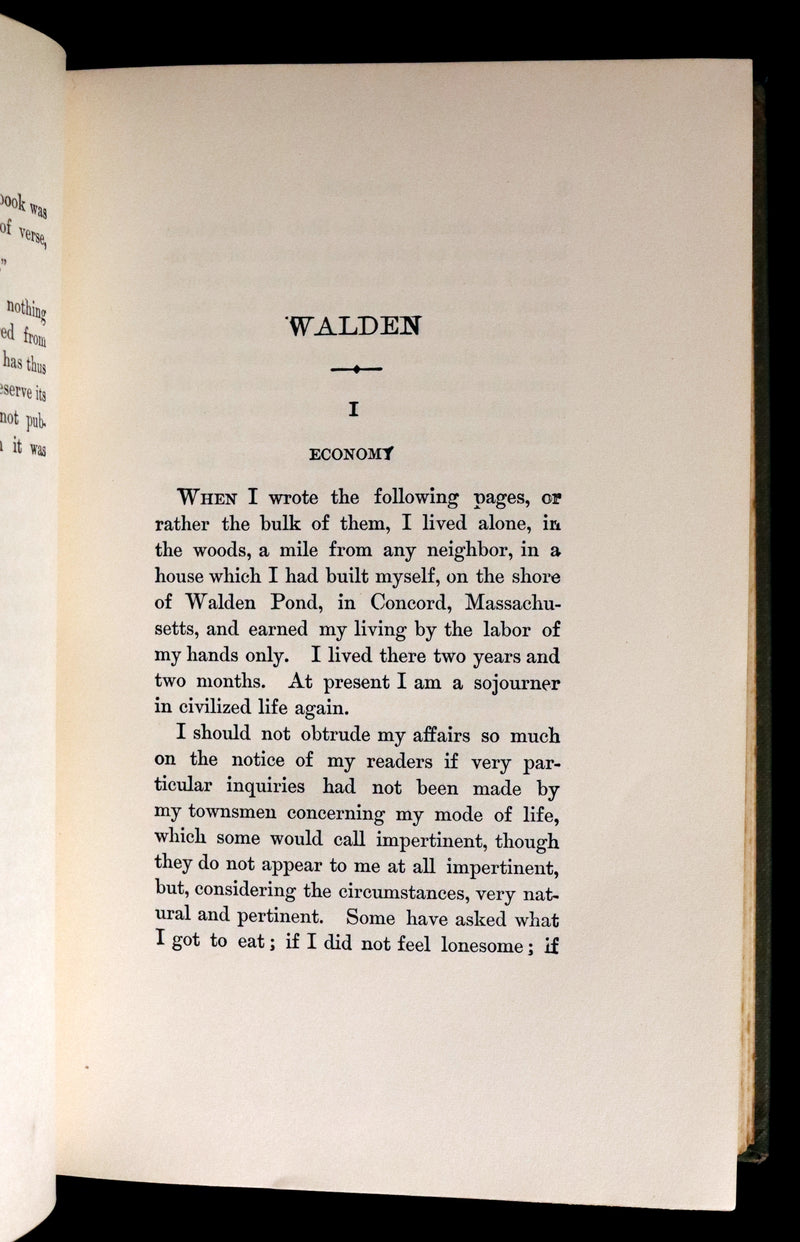 1893 Scarce Edition - WALDEN or, Life in the Woods by Henry David Thoreau with Photogravures.