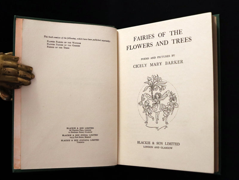 1950 Rare Cicely Mary Barker Book - FAIRIES OF THE FLOWERS AND TREES. First Edition.