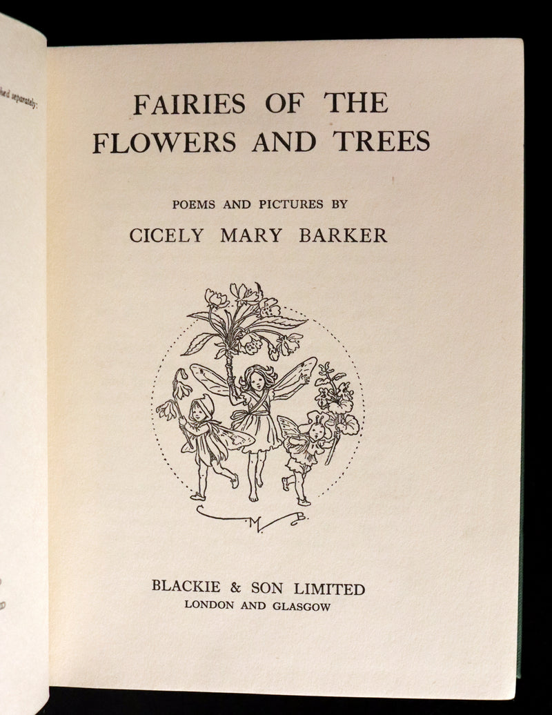 1950 Rare Cicely Mary Barker Book - FAIRIES OF THE FLOWERS AND TREES. First Edition.