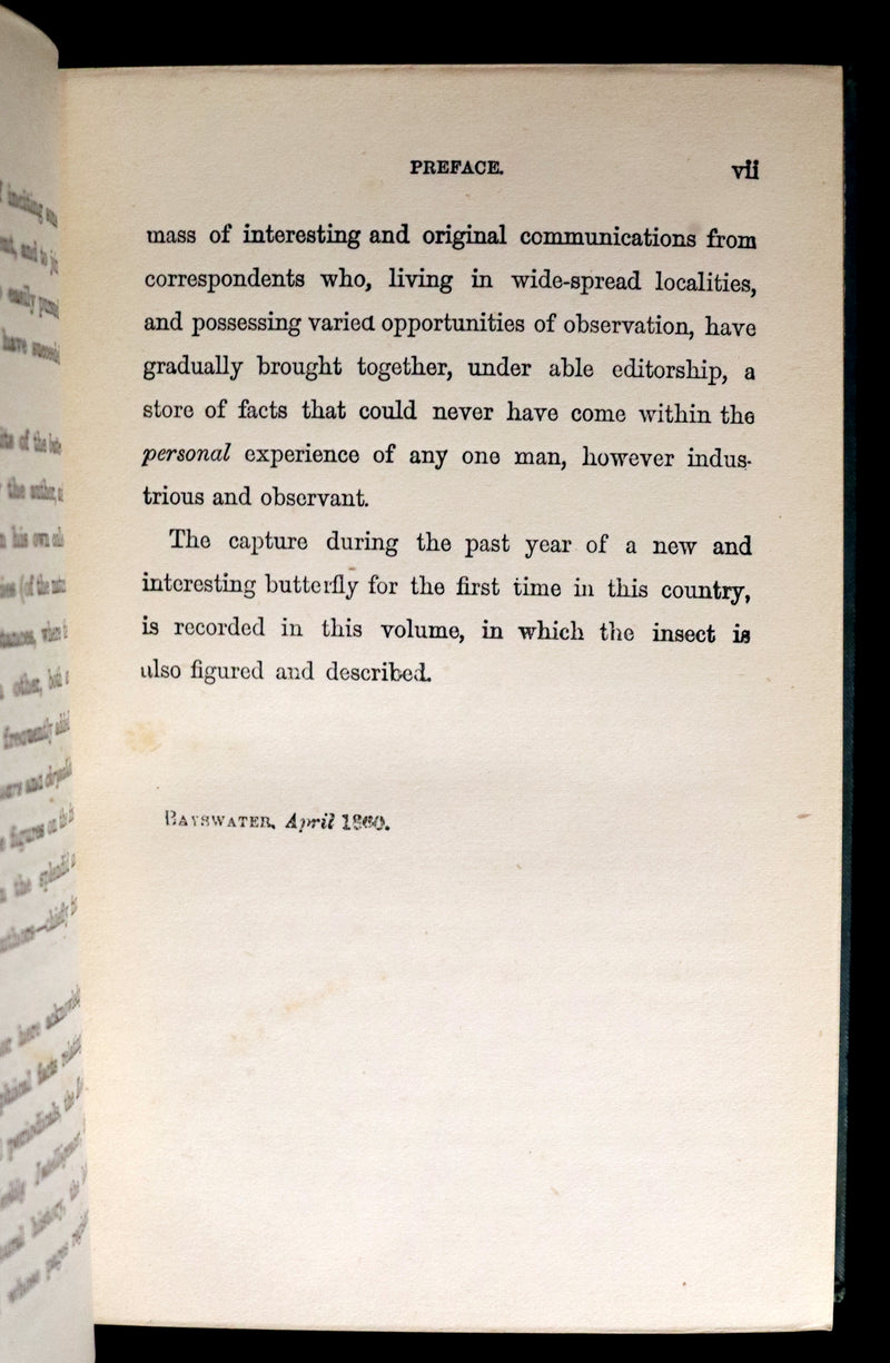 1860 Scarce Book - British Butterflies, Figures and Descriptions of Every Native Species by W. S. Coleman.