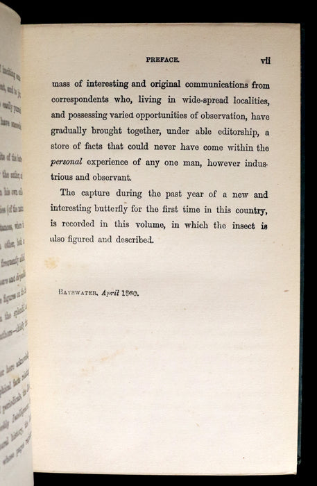 1860 Scarce Book - British Butterflies, Figures and Descriptions of Every Native Species by W. S. Coleman.