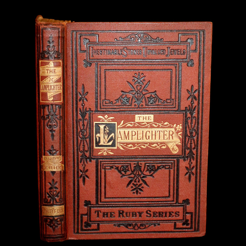 1875 Rare Victorian Book - The LAMPLIGHTER by Maria Susanna Cummins.