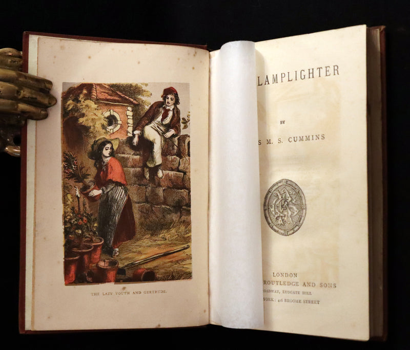 1875 Rare Victorian Book - The LAMPLIGHTER by Maria Susanna Cummins.