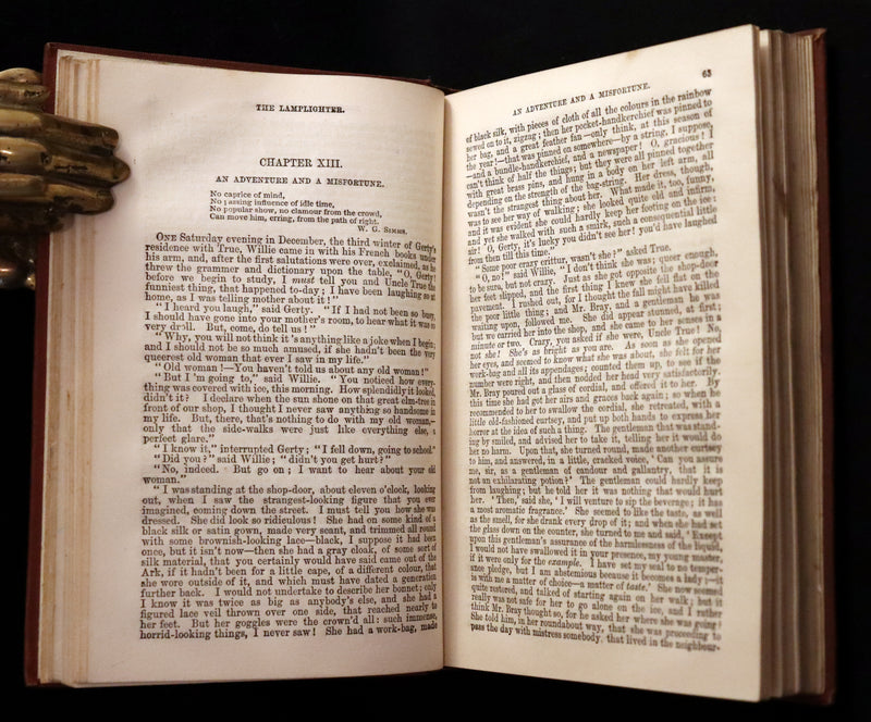 1875 Rare Victorian Book - The LAMPLIGHTER by Maria Susanna Cummins.