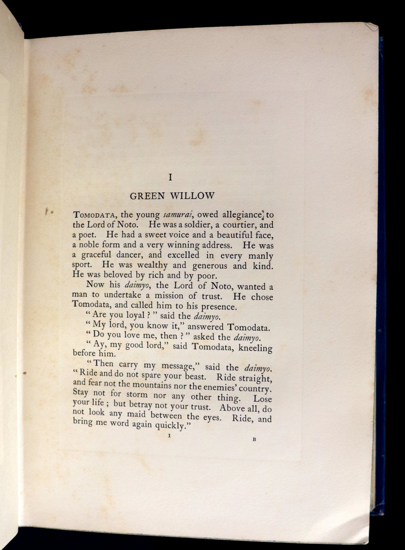 1910 Rare First Edition - Green Willow and Other Japanese Fairy Tales Illustrated by Warwick Goble.