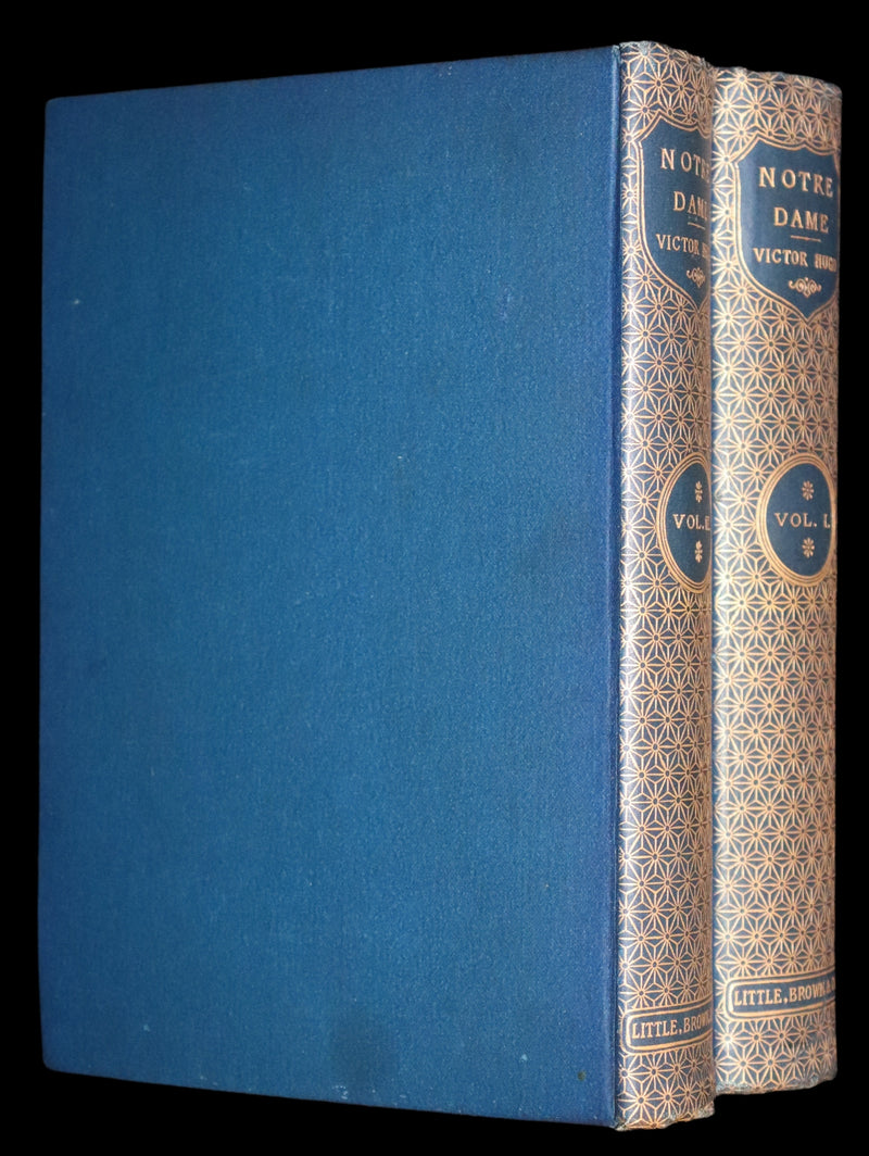 1897 Rare Victorian Book set - The Hunchback of Notre-Dame by Victor Hugo. Gothic.