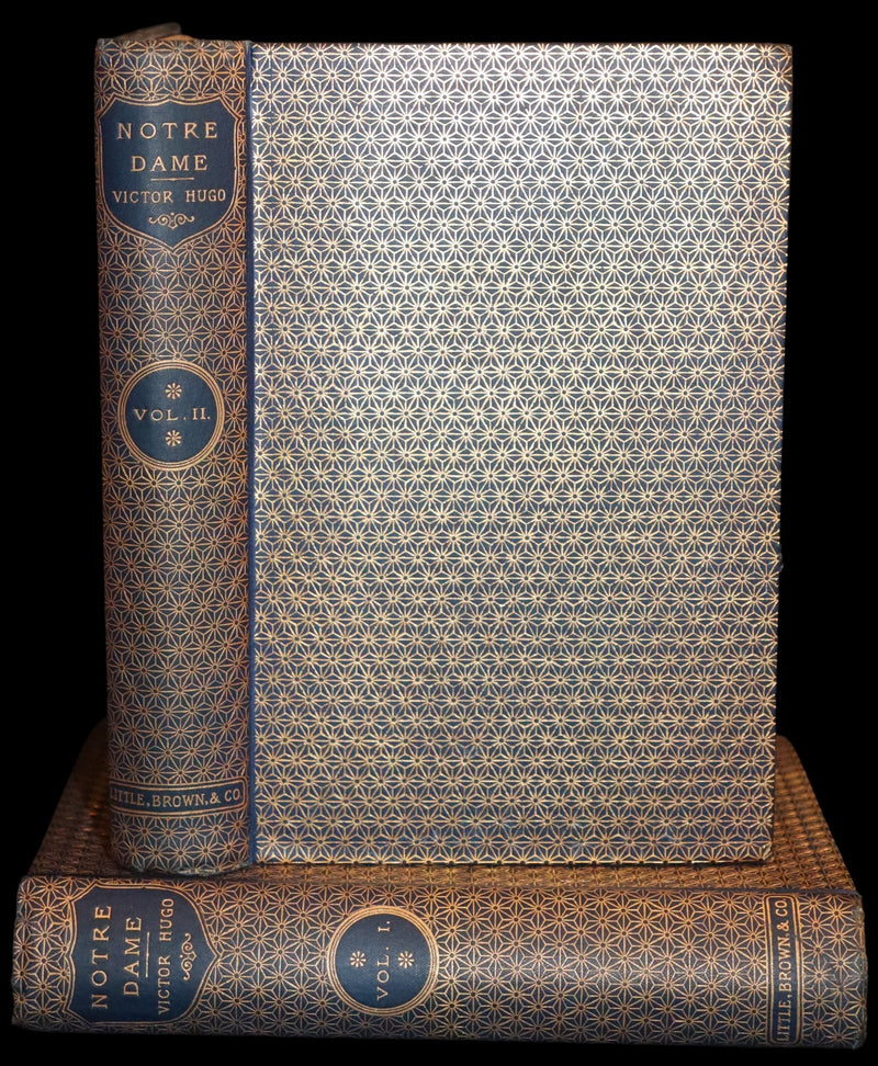 1897 Rare Victorian Book set - The Hunchback of Notre-Dame by Victor Hugo. Gothic.