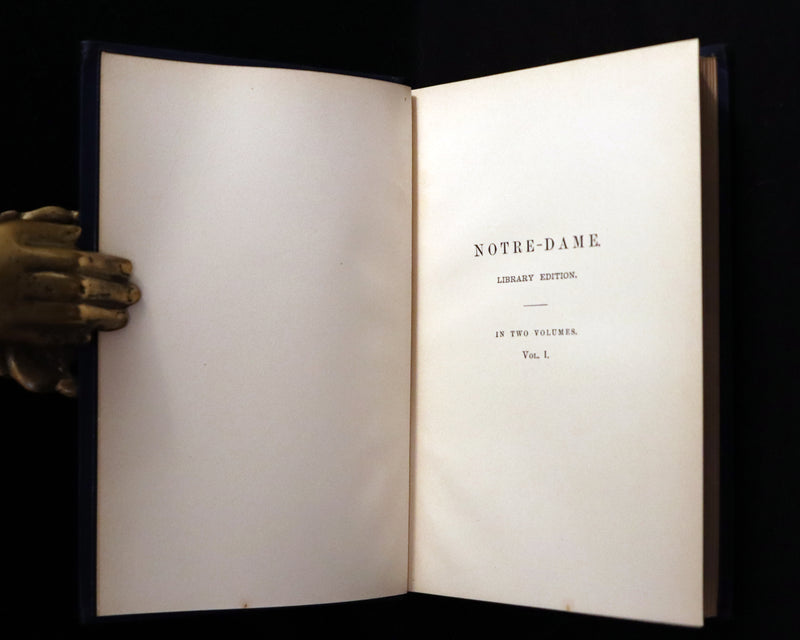 1897 Rare Victorian Book set - The Hunchback of Notre-Dame by Victor Hugo. Gothic.