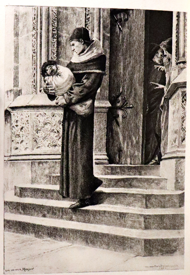 1897 Rare Victorian Book set - The Hunchback of Notre-Dame by Victor Hugo. Gothic.