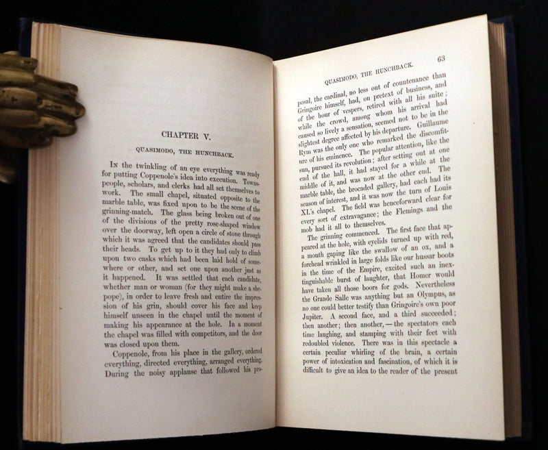 1897 Rare Victorian Book set - The Hunchback of Notre-Dame by Victor Hugo. Gothic.