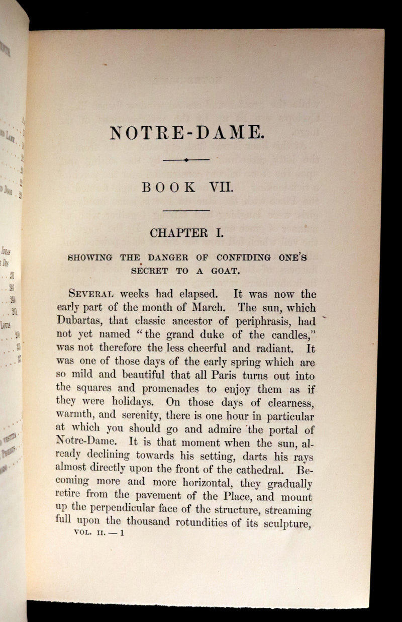 1897 Rare Victorian Book set - The Hunchback of Notre-Dame by Victor Hugo. Gothic.