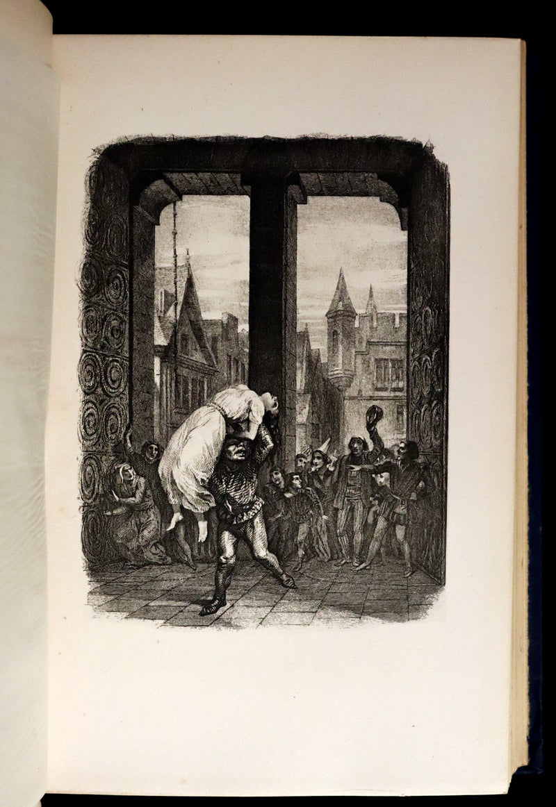 1897 Rare Victorian Book set - The Hunchback of Notre-Dame by Victor Hugo. Gothic.